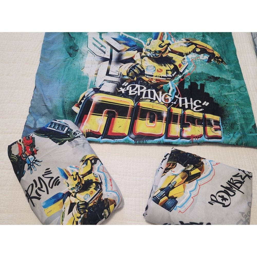 Transformers 3 piece Twin Sheet Set Flat, Fitted & 1 Pillowcase